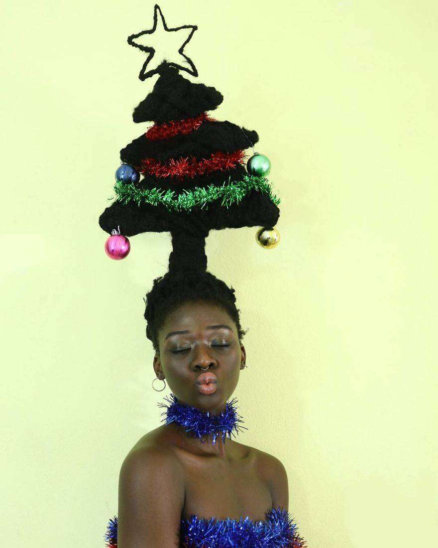 Laetitia Ky è un'artista africana che modella i capelli creando figure Laetitia Ky è un'artista africana che modella i capelli creando figure