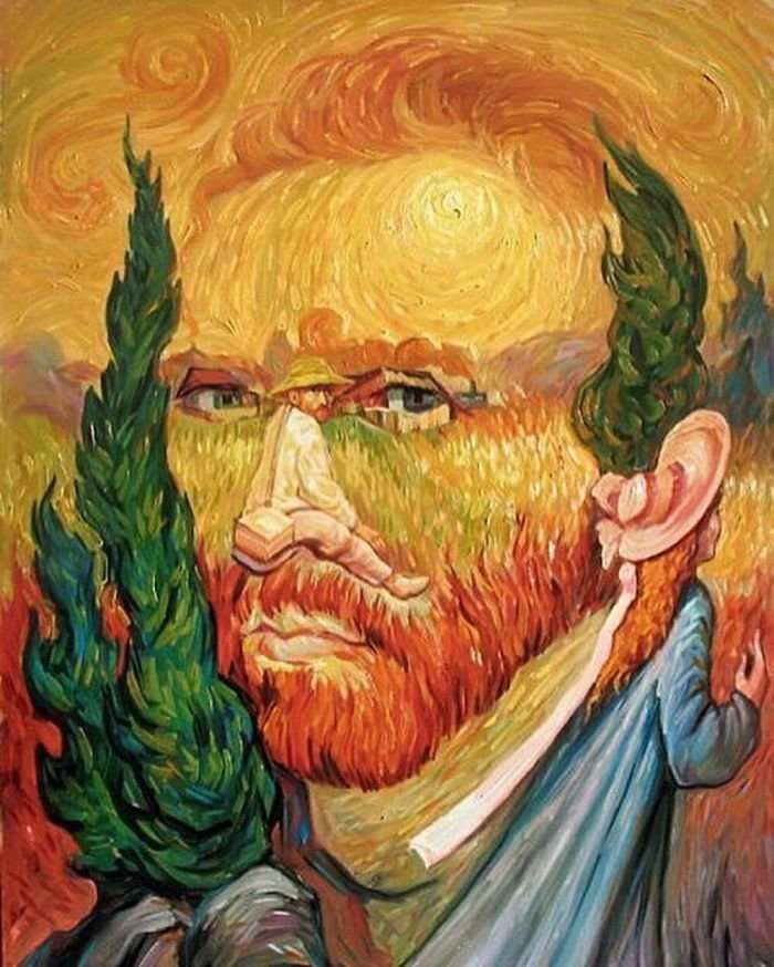 Illusioni ottiche create usando personaggi storici e artisti celebri. Ecco le opere di Oleg Illusioni ottiche create usando personaggi storici e artisti celebri. Ecco le opere di Oleg