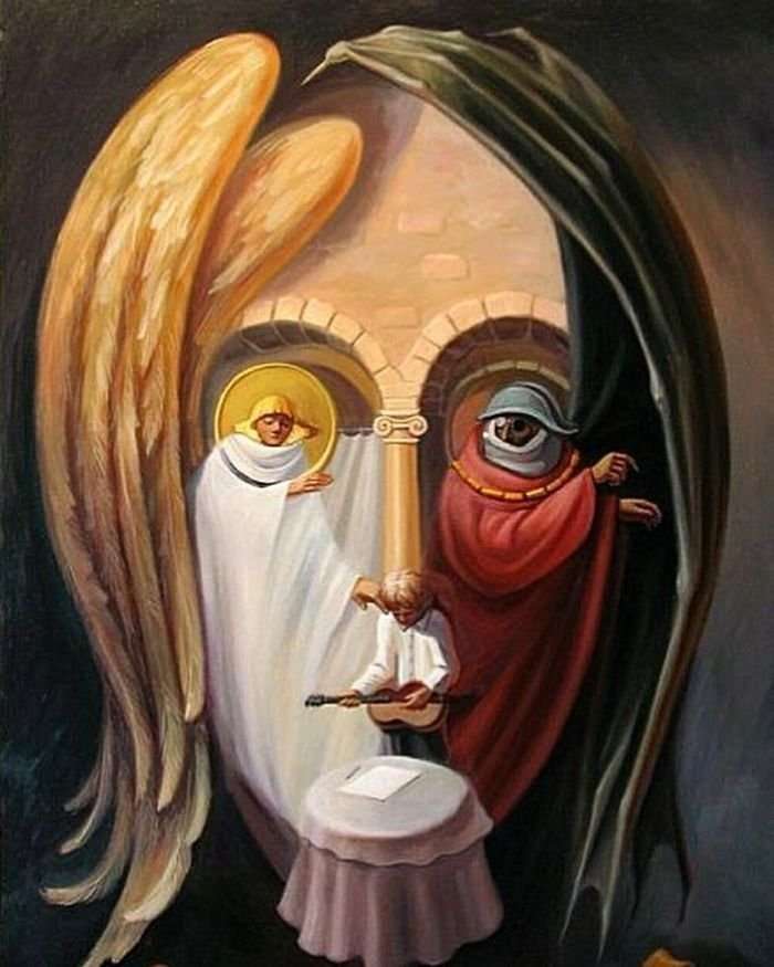 Illusioni ottiche create usando personaggi storici e artisti celebri. Ecco le opere di Oleg Illusioni ottiche create usando personaggi storici e artisti celebri. Ecco le opere di Oleg
