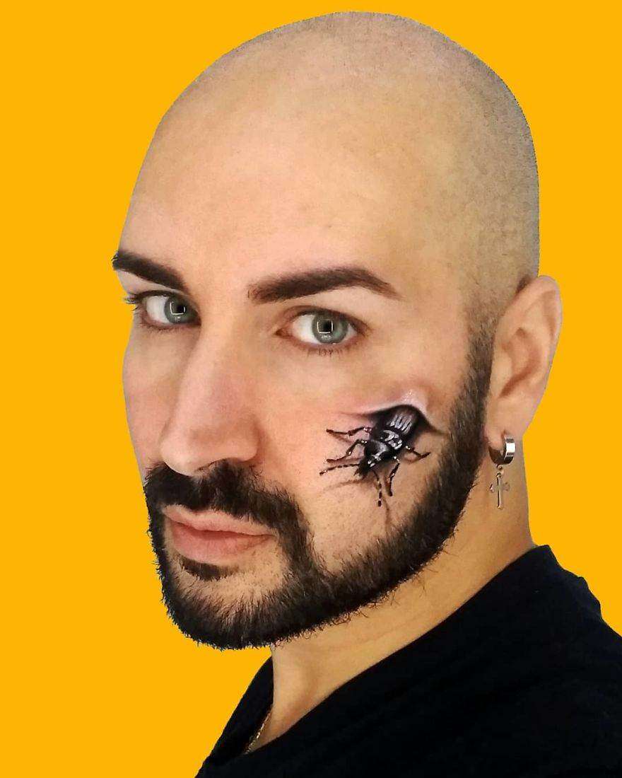 Luca Luce, l'artista italiano del make-up che trasforma il viso in opere d'arte 3D Luca Luce, l'artista italiano del make-up che trasforma il viso in opere d'arte 3D