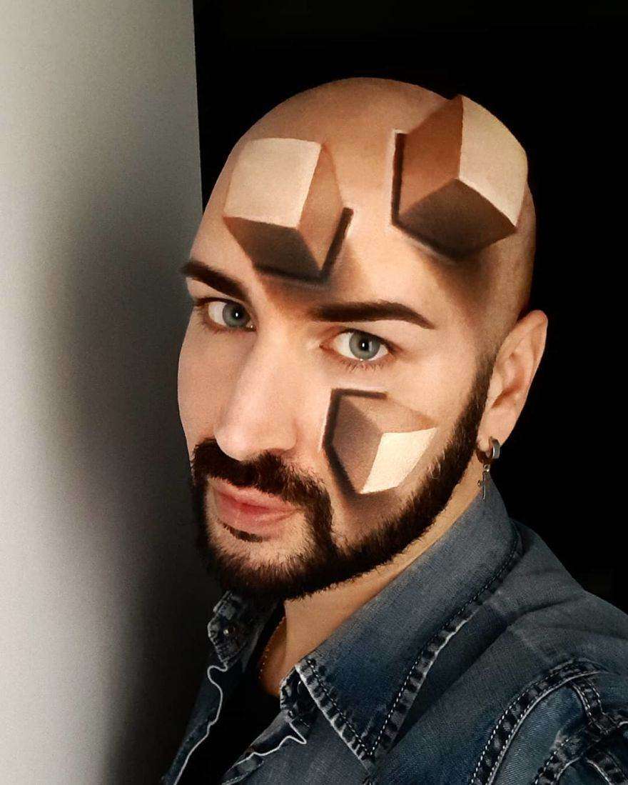 Luca Luce, l'artista italiano del make-up che trasforma il viso in opere d'arte 3D Luca Luce, l'artista italiano del make-up che trasforma il viso in opere d'arte 3D