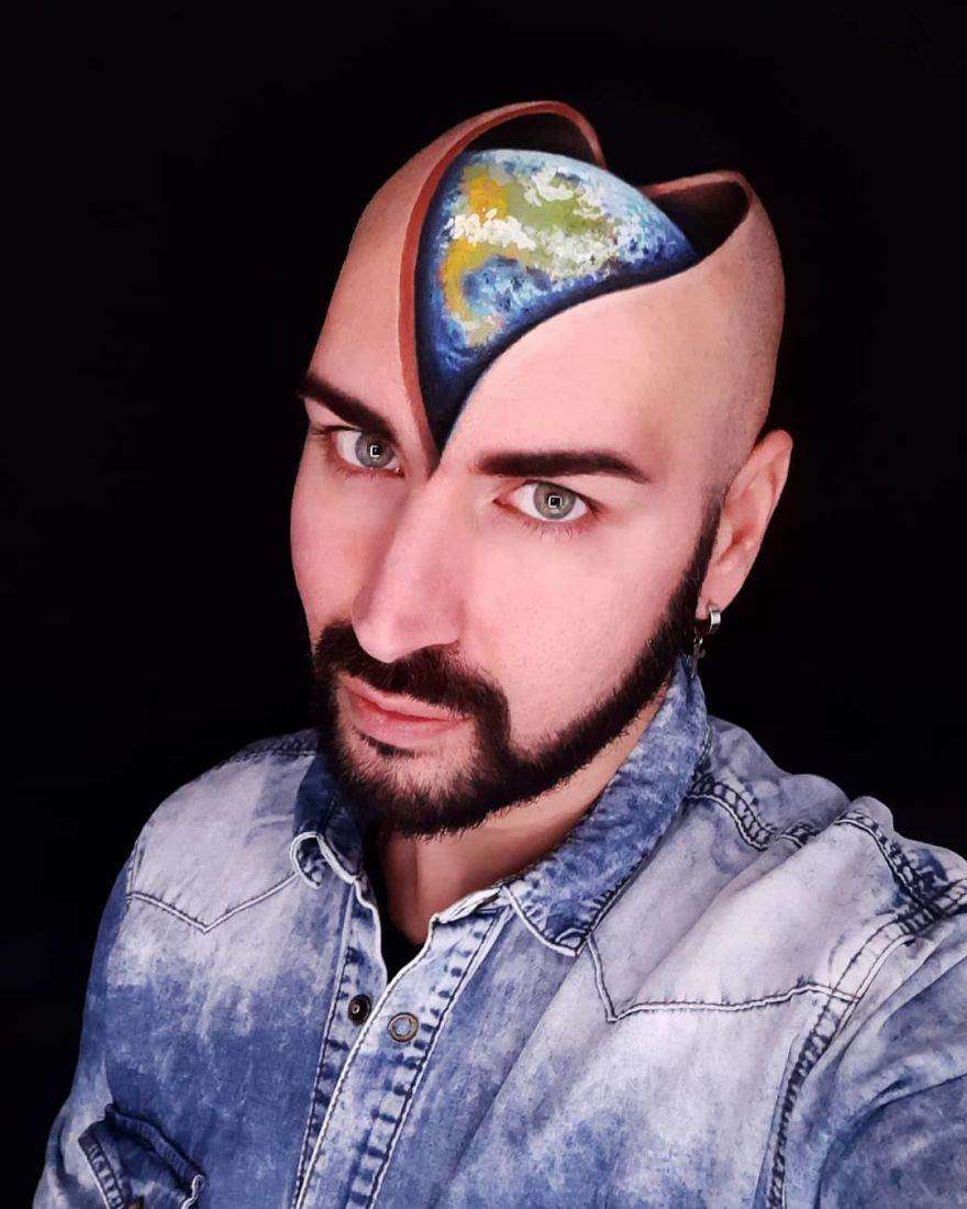 Luca Luce, l'artista italiano del make-up che trasforma il viso in opere d'arte 3D Luca Luce, l'artista italiano del make-up che trasforma il viso in opere d'arte 3D