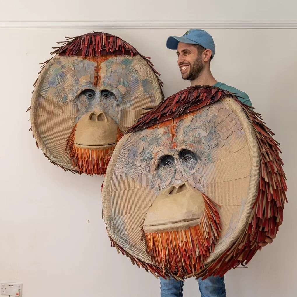 Josh Gluckstein realizza animali a grandezza naturale usando solo cartone riciclato (per sensibilizzare)